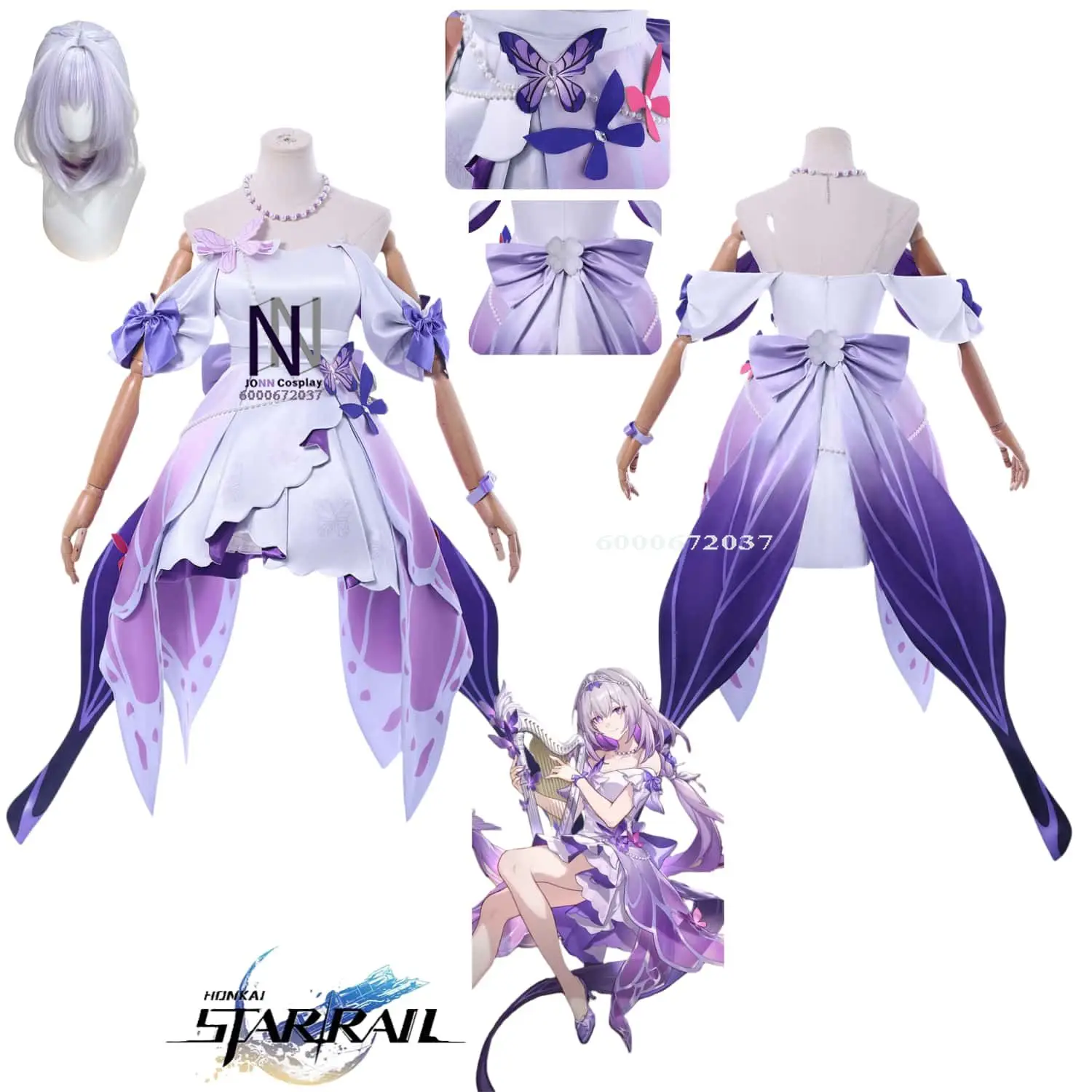 

Game Honkai: Star Rail Cosplay Costume Castorice Role Playing Purple Sexy Dress for Women Adult Comic Con Halloween Party Suits