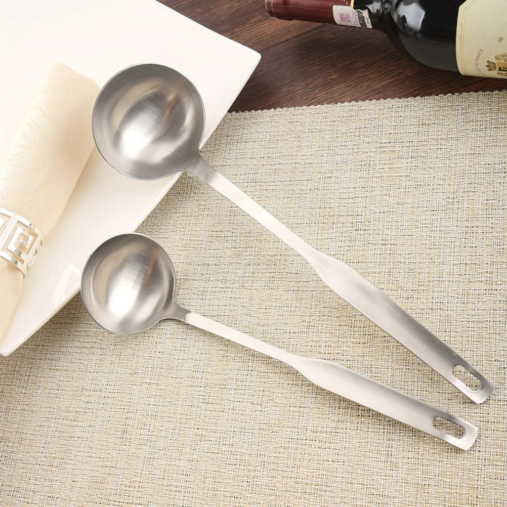

2 Pcs Hotpot Soup Spoon Colander Set Small Ladle Titanium Scoop Spoons Draining Food Serving Stainless Steel