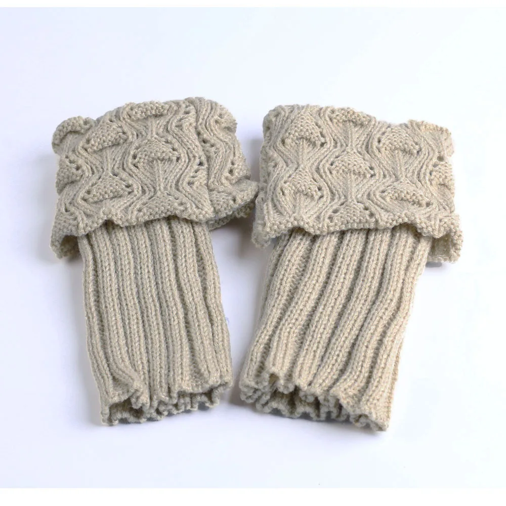 Factory Spot Wholesale Turnover Socks Short Fish Mouth Foot Covers Hollow Leg Boots Woolen Leg Covers Warm Decoration