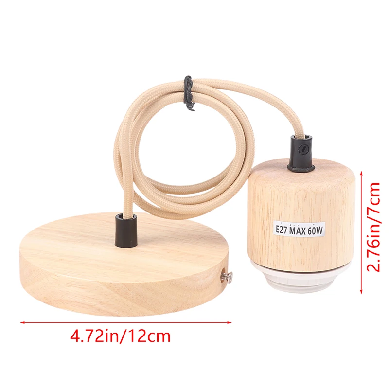 1pc Wood Pendant Lamp Base EU E27 Wooden Pendant Lights For Bedroom Home Living Room Decor Natural Color Hanging Lights Fixture