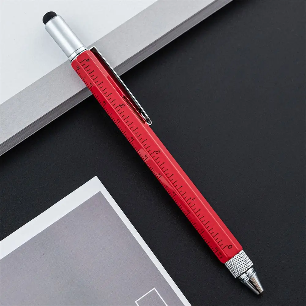 2Pcs Unique Screen Touch Spirit Level Ruler Gadgets Ballpoint Pen Capacitive Pen Woodworking Pen Multi-functional Pen