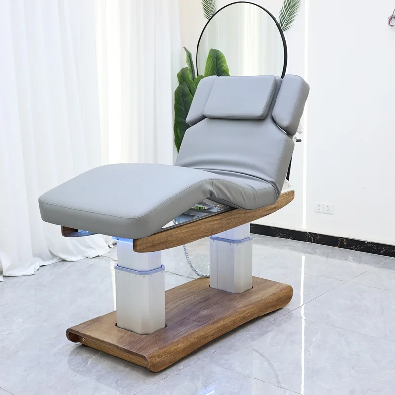 

Electric Facial Bed with 4 Motors, Heated Beauty Bed Table, Leather Massage Table, Salon Furniture for Lash and Spa Use