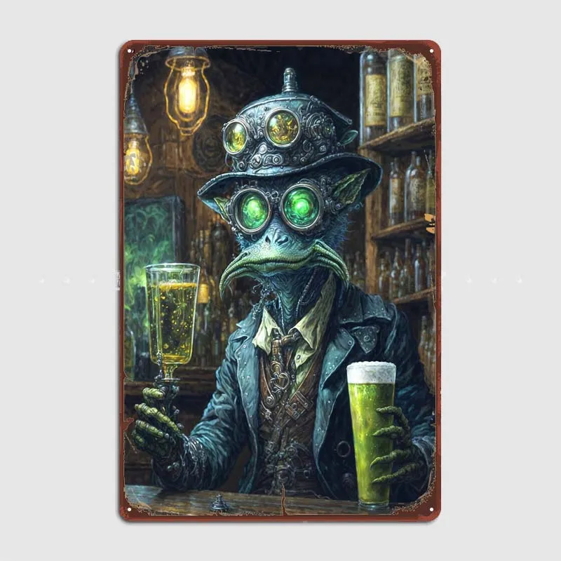 Brew Pub Extraterrestrials Decor for Room Vintage Metal Signs for Wall Art Decoration Home Decorations Tin Plates Metal Poster