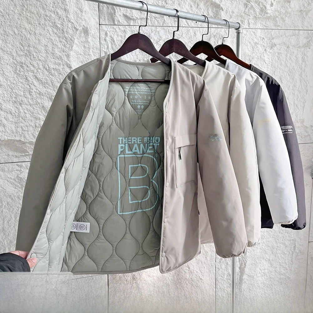 

Экологически чистый роскошный хлопковый тюжет, мужская осенне-зимняя теплая одежда без воротника, многослойная повседневная верхняя одежда в стиле ретро