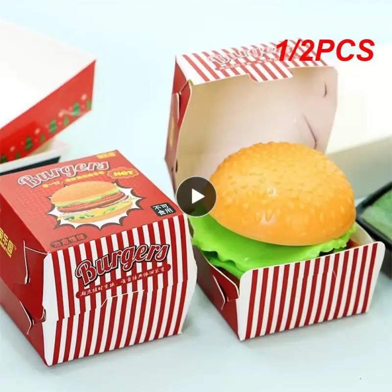 1/2PCS Stress Relief Toys Hamburger Extrusion Perfect For Dull Moments Pranks And Mischief Realistic Burger Design