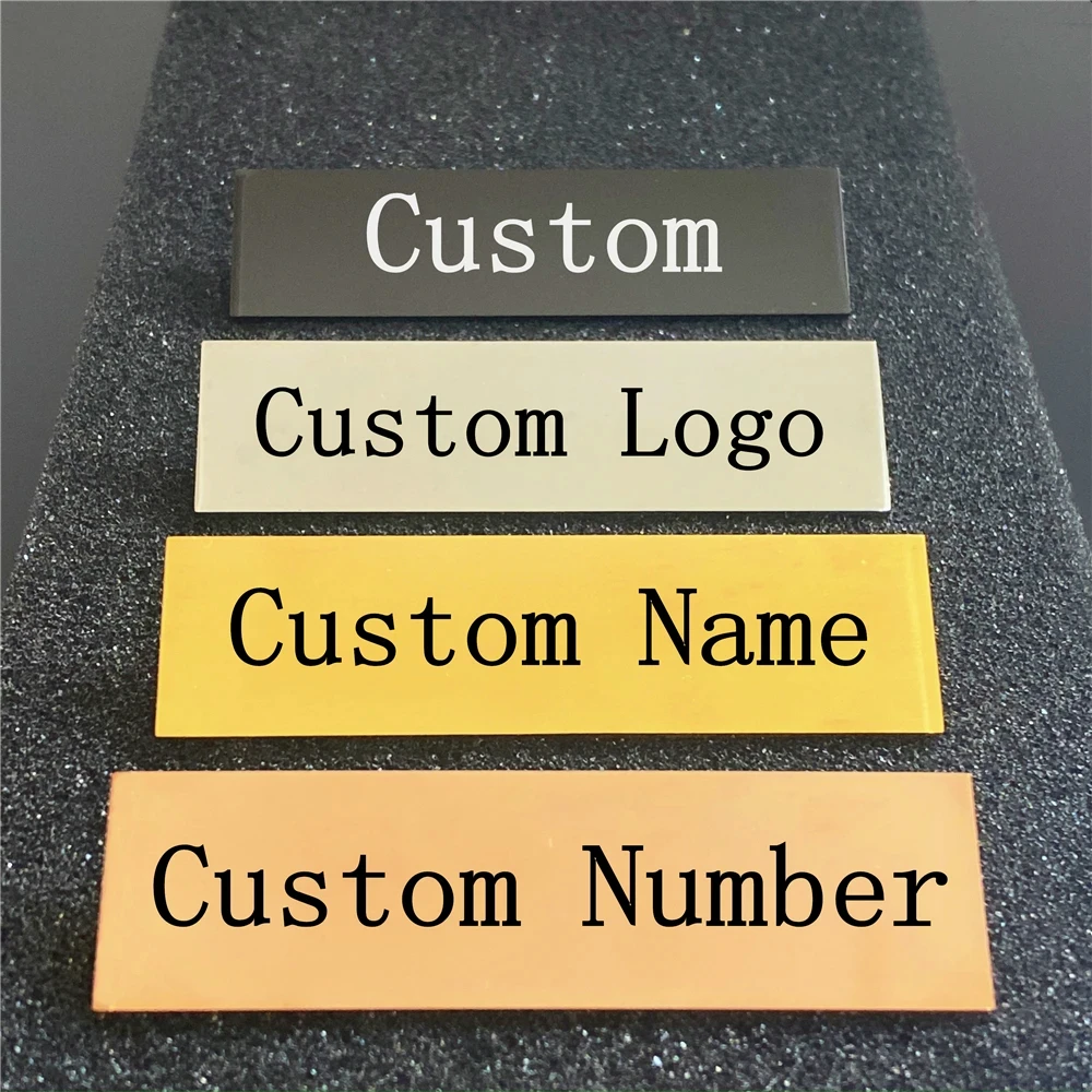 

Customized Engrave Men Women Brooch Name Text Stainless Steel 70*20mm Personalized ID Logo Metal Label Mail Box Name Tag Jewelry