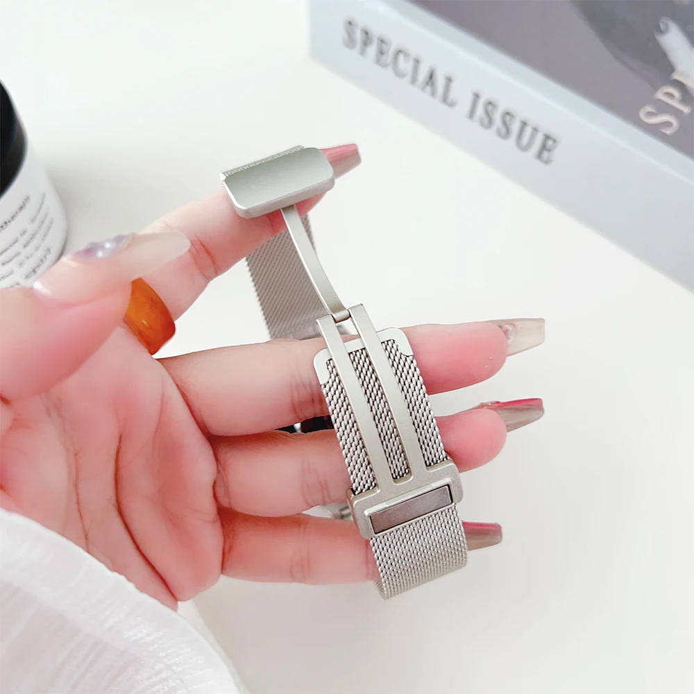 40 مللي متر 41 مللي متر 42 مللي متر 38 مللي متر مطوية أساور IWatch 7 Se 3 5 6 8 حلقة المغناطيسي Milanese حزام ل أبل مللي متر الترا باند 49 مللي متر 44 مللي متر 45