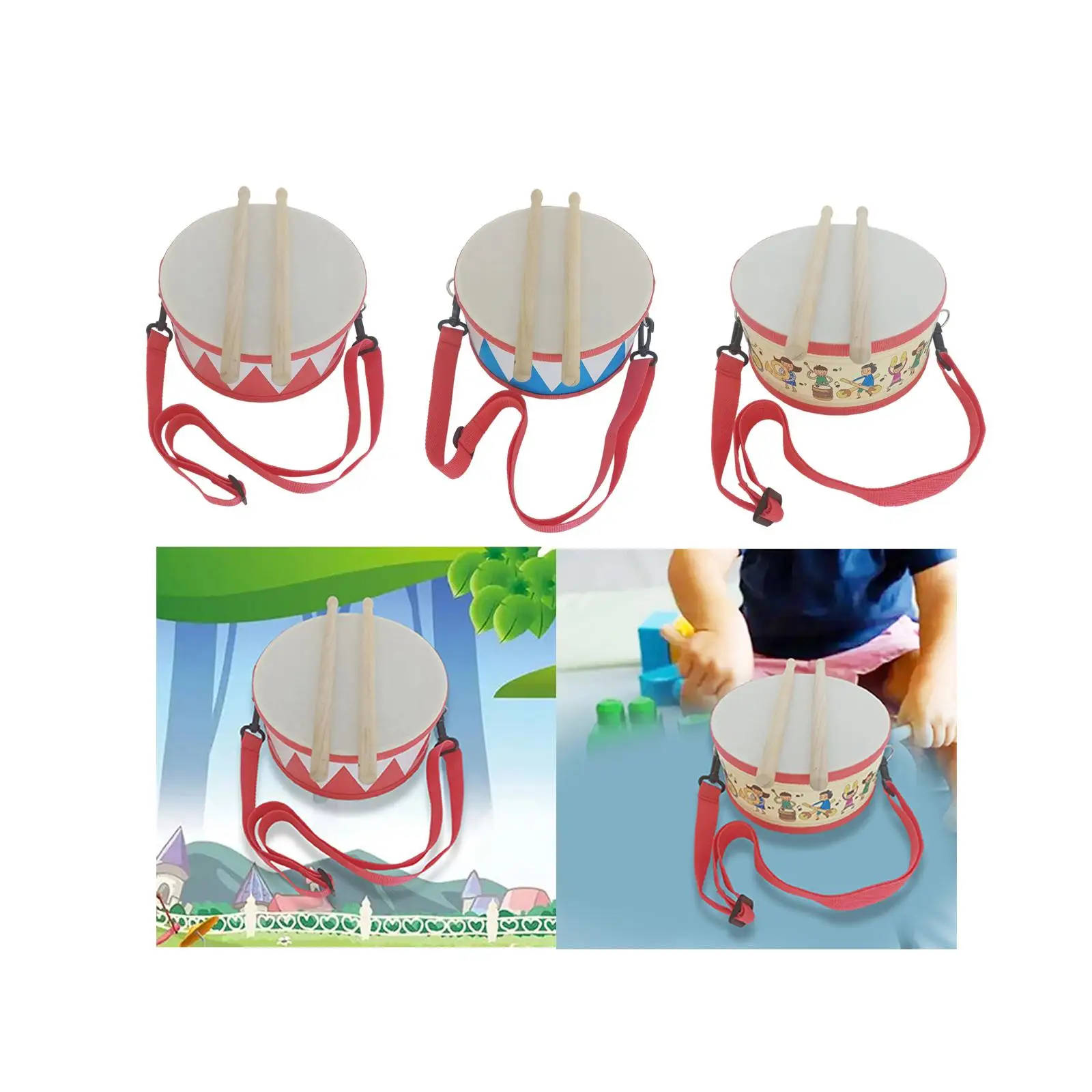 Kids Drum Set with Adjustable Strap Sensory Valentines Day Gifts for Kids