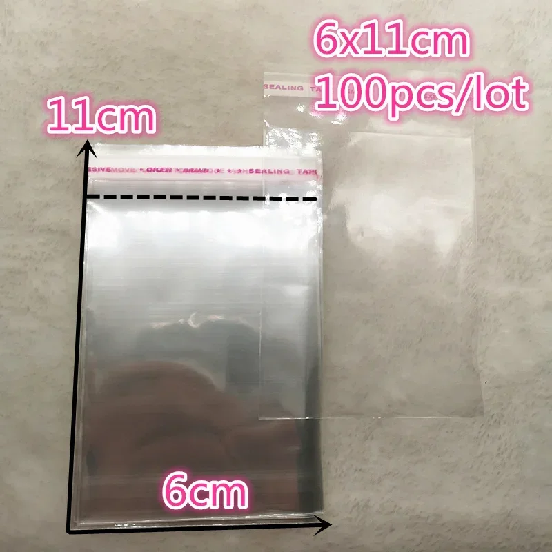 100pcs/lot 4x6cm Various Models Poly Bag Transparent Opp Plastic Bags Self Adhesive Seal Jewellery Making Packaging Bag