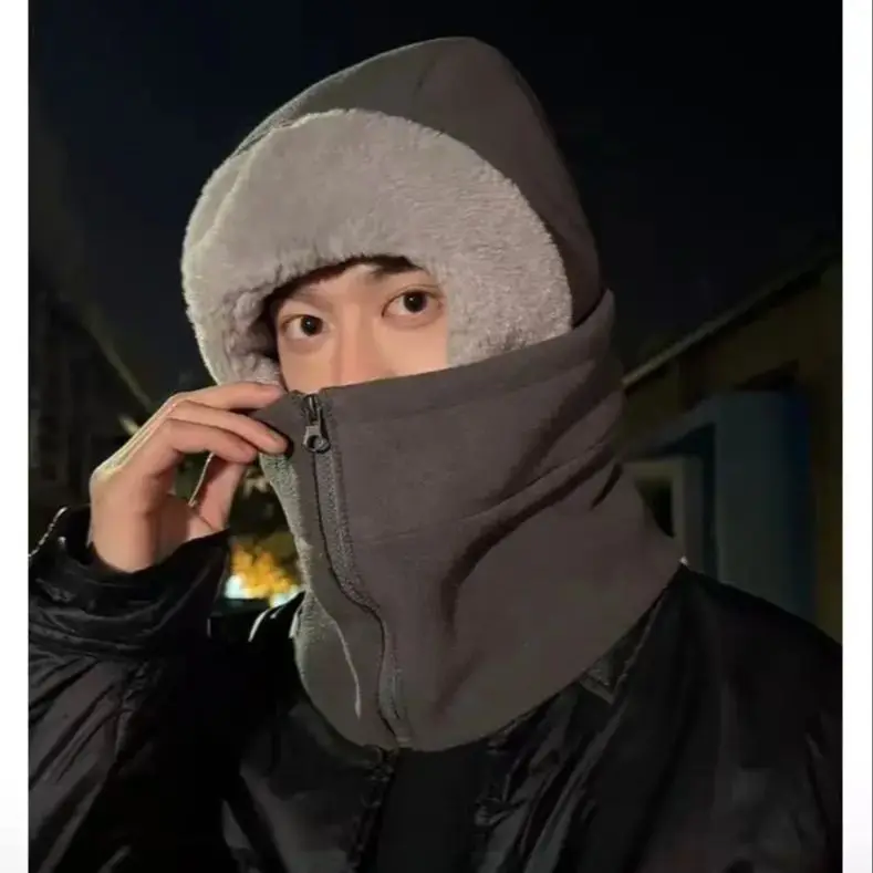 الشتاء في الهواء الطلق الدراجات مقنعين قبعة التزلج يندبروف مقاومة البرد الدافئة الصوف مبطن سميكة الرقبة حامي الصوف قناع الوجه #2