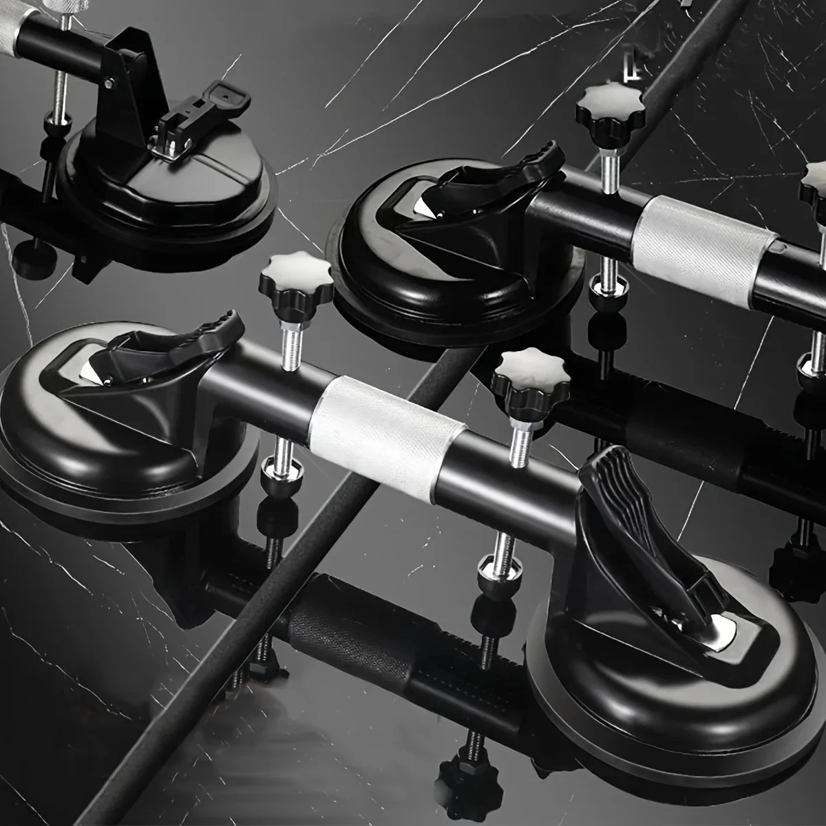 Suction Cup Tensioner & Countertop Leveler - Seamless Joint Tool for Tiles/Marble, Heavy-Duty Glass Leveling & Seaming Device