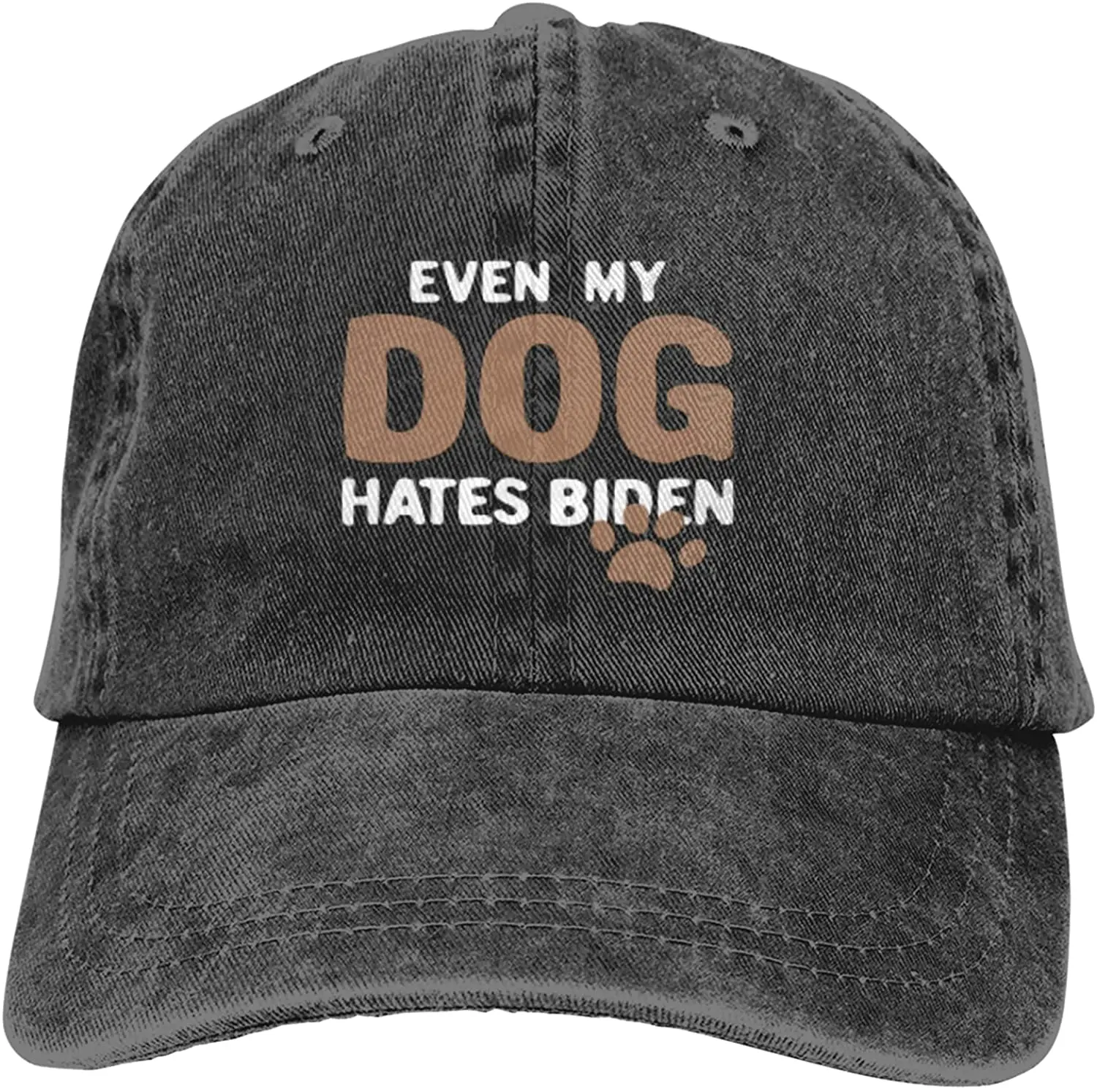 Even My Dog Hates Biden Funny Anti Biden Cap Adult Adjustable Mountain Classic Washed Casquette Denim Cap Hat for Outdoor