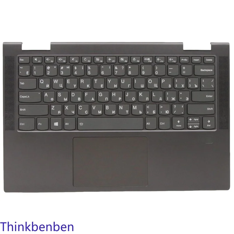 

RU Russian Iron Gray Keyboard Upper Case Palmrest Shell Cover For Lenovo Yoga C740 14 14IML 5CB0U43943