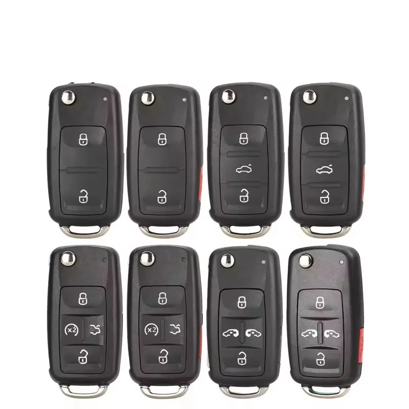 JsHonYu Replacement Flip Folding Remote Key Fob Case Shell with HU66 Blade for VW Golf Passat B5 Polo Tiguan