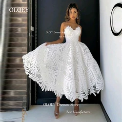 OLOEY Exquisite Lace Wedding Dresses Sweetheart Bridal Gowns Sleeveless  A Line Corset Zipper Back Robe De Mariée Custom Made