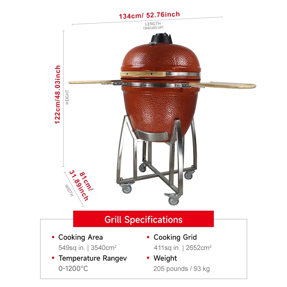 Barbecue Smokers Heavy Duty Barbeque Grill for Outdoor Garden Charcoal Ceramic Bbq Grills