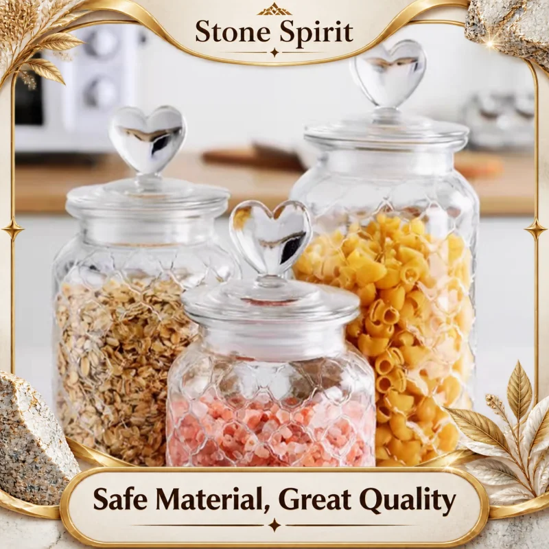 Kitchen Sealed Glass Jar Amber Glass Seasoning Jar Bottles Coffee Bean Candy Food Container Pantry Organizer Cereal Dispenser