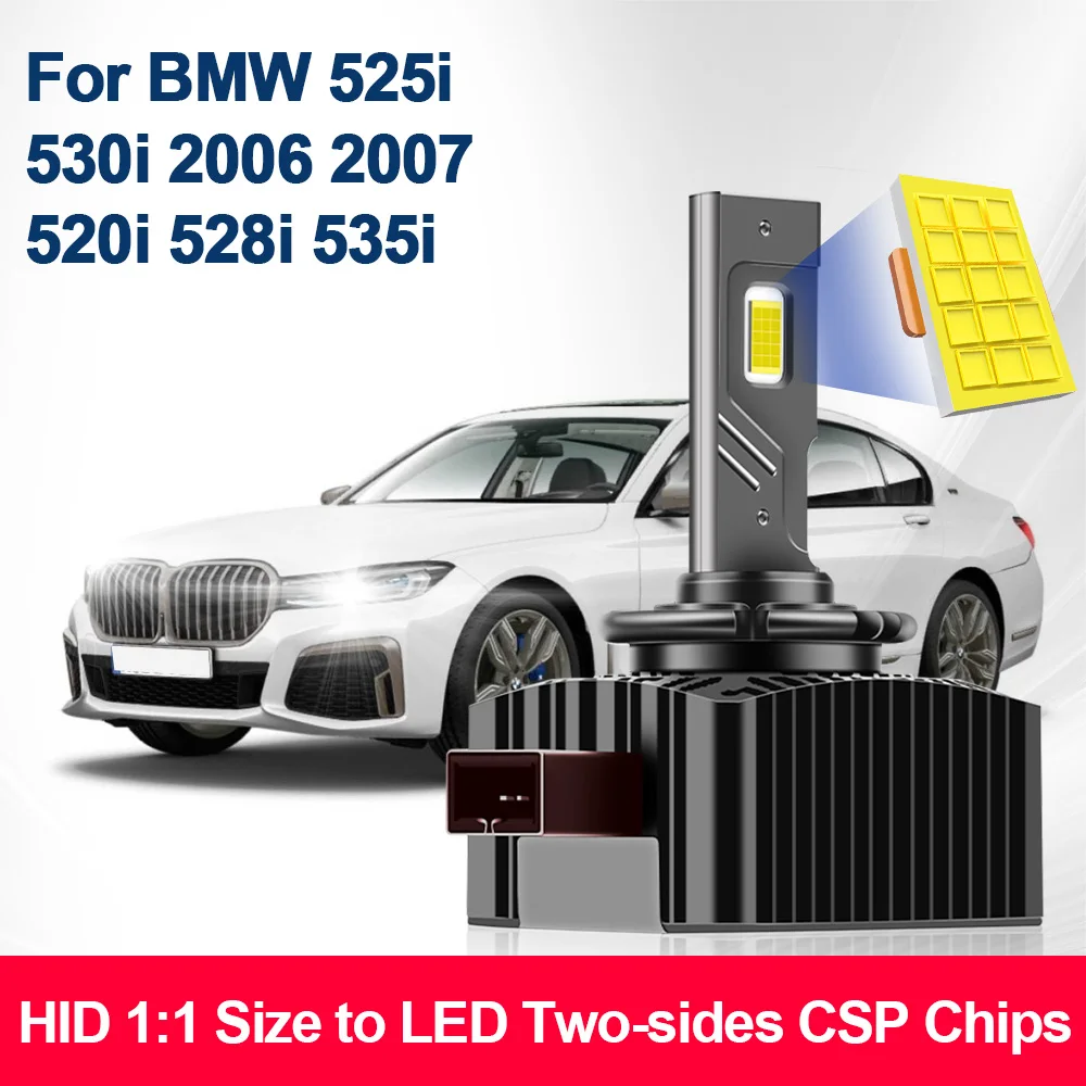 

Для BMW 525i 530i 2006 2007 520i 528i 535i Автоматические светодиодные фары D1S 6000K Медная трубка Автомобильные передние фары 12 В 110 Вт 30000LM 2 шт.