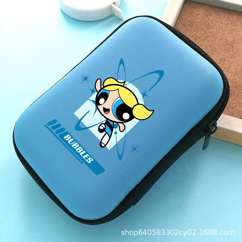 The Powerpuff Girls Data Cable Storage Bag Cute Cartoon Card Storage Box Deck Box Card Organizer Travel Portable Card Case Gift view 5