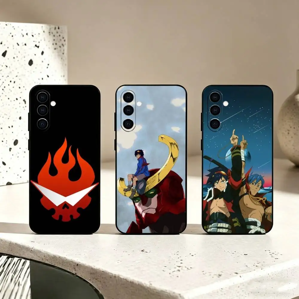 Anime G-Gurren L-Lagann Phone Case Black Silicone Soft For Samsung Galaxy A73,A72,A71,A70,A53,A52,A51