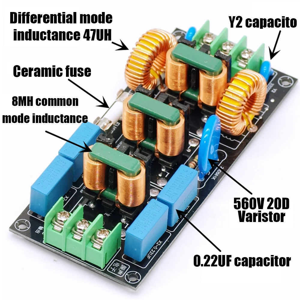Imagem -03 - Filtro de Interferência Eletromagnética 4a 8a 16a Filtro de Energia Emi ac 110v 220v Amplificador de Áudio Pré-amplificador Eliminar o Purificador de Ruído