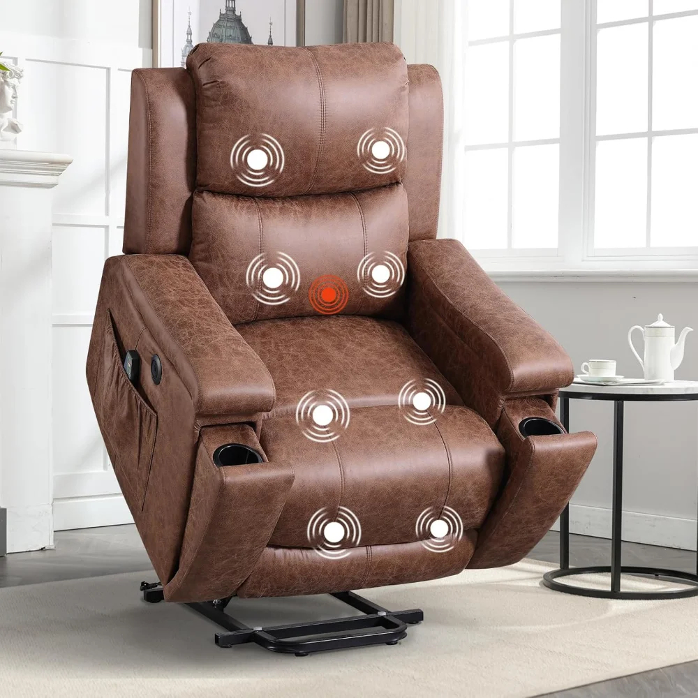 

Faux Leather Lift Chair for Elderly,Recliner Chair with Massage and Heating, Large and Tall Electric Lift Reclining Chair