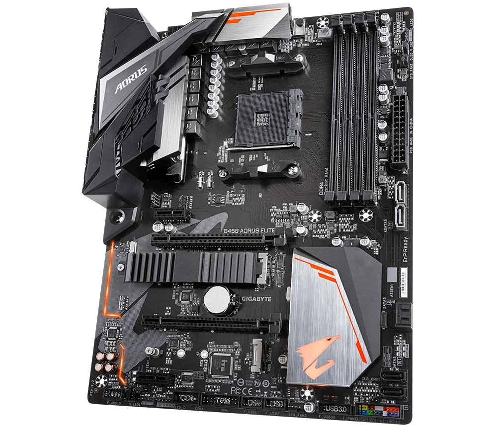 Gigabyte GA B450 AORUS ELITE Placa-mãe soquete AM4 DDR4 B450 Desktop Mainboard M.2 NVMe PCI-E X16 3.0