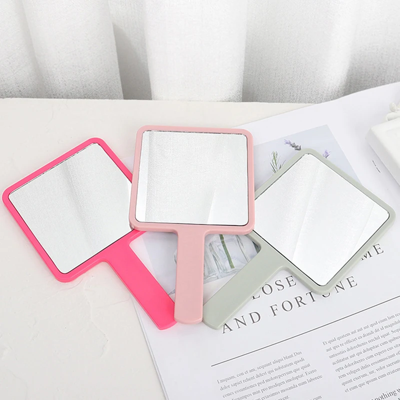 Handheld Square Makeup Mirror, Vanity Hand Mirror, Handle Mirror