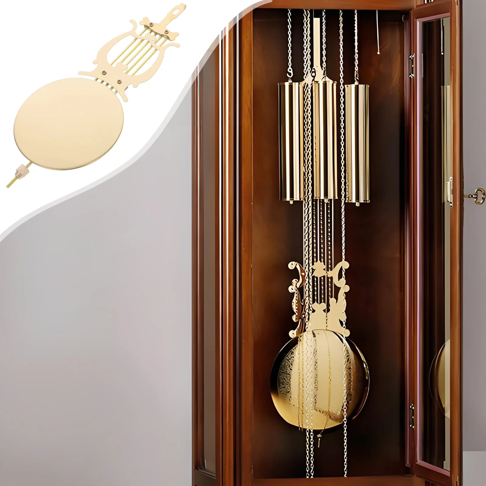 

Metal Pendulum Mechanical Clock Replacement Part Wall Clock Accessory Suitable for DIY Repair Mantel Floor and Decorative Clocks