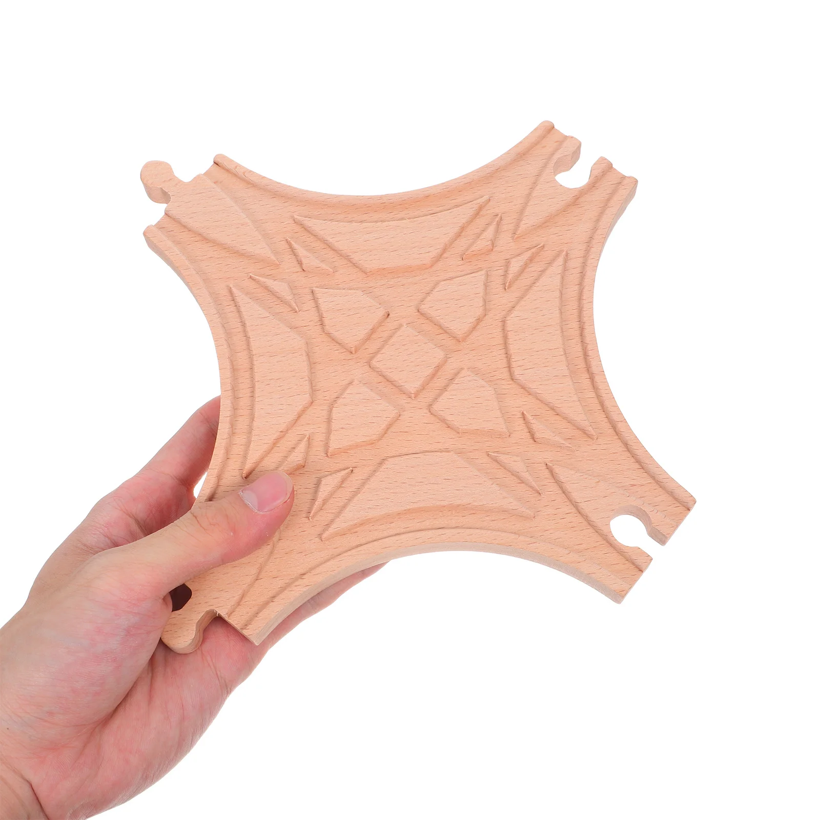 

2Pcs Wooden Train Track Multi Way Switch Expansion Set Enhancing Toddler Train Set Connectivity Wooden Railway Track