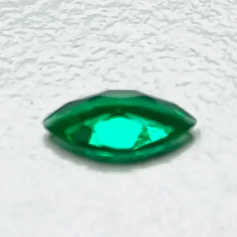 

Lab Grown Zambian Emeralds Marquise Cut Hydrothermal Hand Cutting with Cracks Inclusions Inside Selectable AGL Certificate
