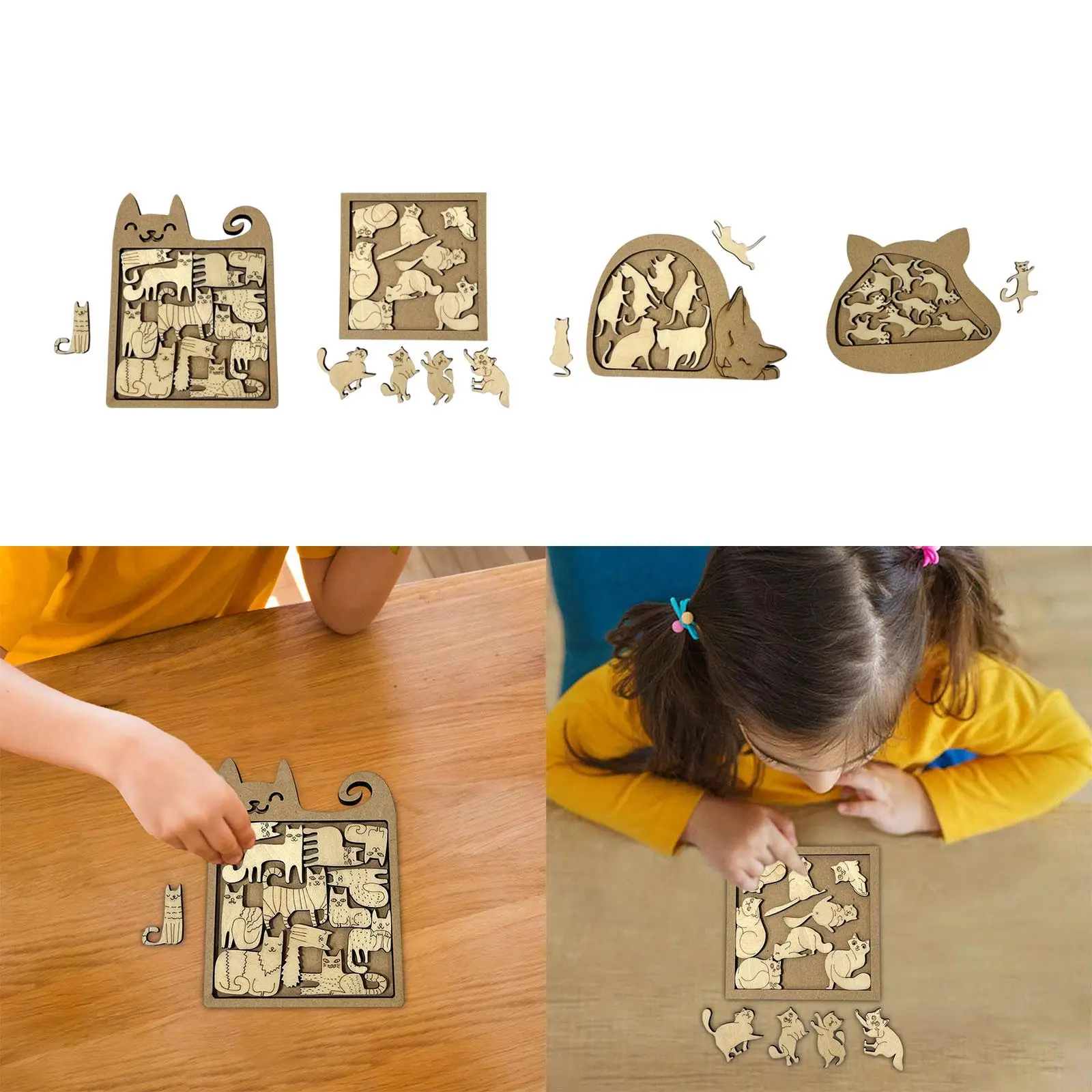 Puzzle en Bois Montessori, Jouet pour le Développement du Cerveau