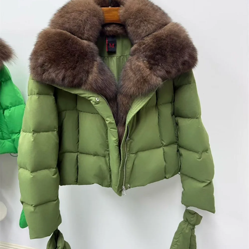 

2025 Women's Winter Down Jacket with Large Fur Collar and Gloves, Women's Hooded Down Jacket, Y2K New High-Quality Outerwear bra