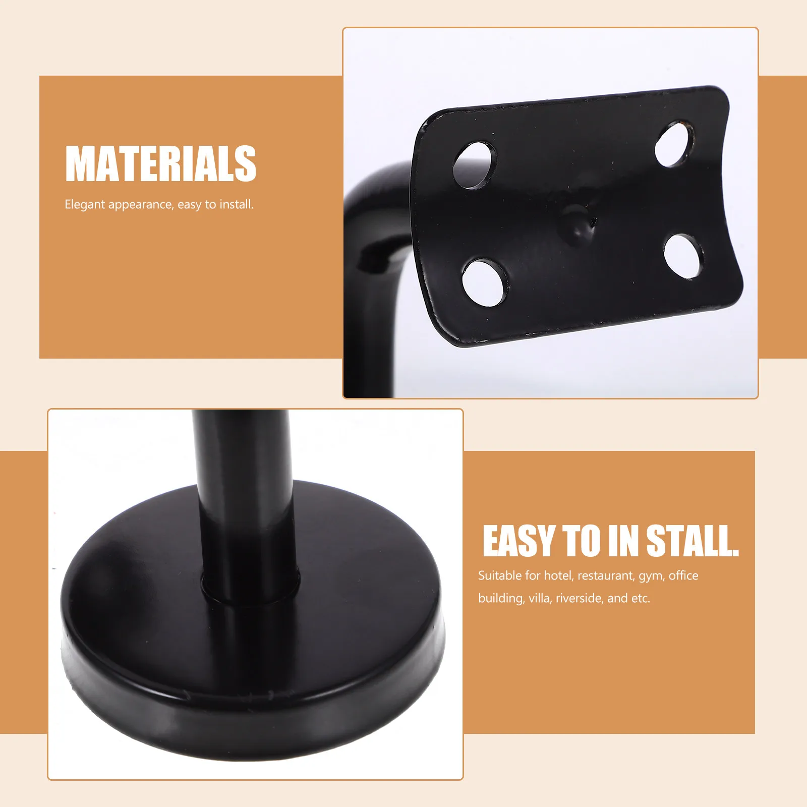 

Комплект из 3 кронштейнов для поручней из нержавеющей стали, настенные, для лестничных перил, усиленные, для отелей, спортзалов, офисов, вилл, ванных комнат