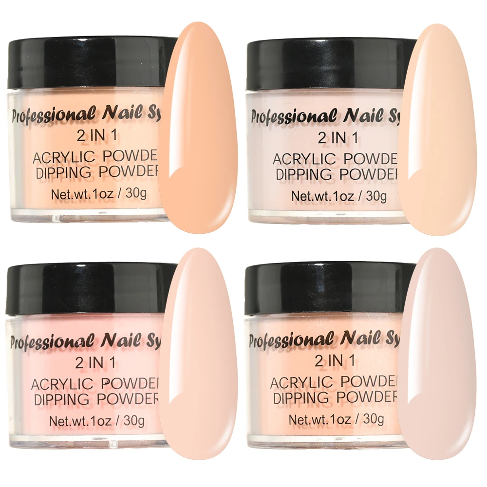 1oz French Nude Nail Acrylic Powder for Extension Crystal Nail Powder Engraving Pigment Dust Manicure Polymer Builder Powder