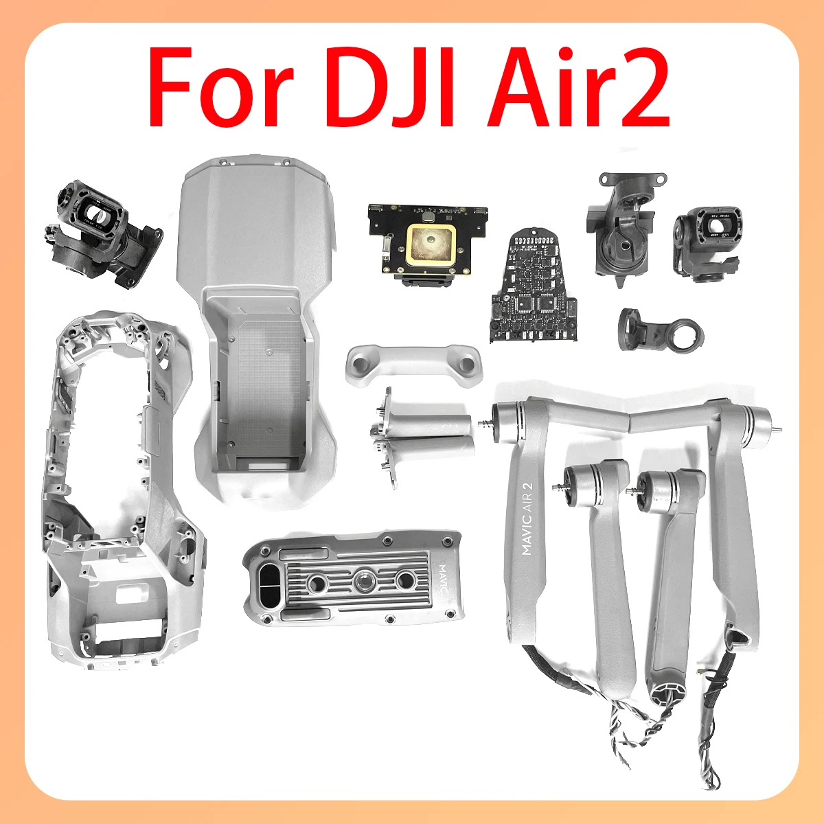 

Original Mavic Air2 upper middle lower shell PTZ pan tilt axis arm front,rear, motors GPS ESC cable suitable for DJI Air2