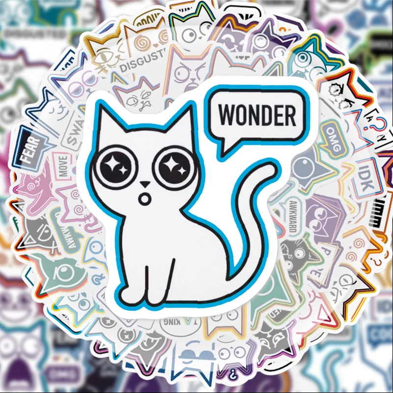 56 abstrakte Katzen-Graffiti-Aufkleber, geeignet für Wasserflaschen, Laptops, Handydekorationen, Koffer, Skateboards, Gitarren, Geschenkboxen, Partydekorationen, Weihnachtsgeschenke