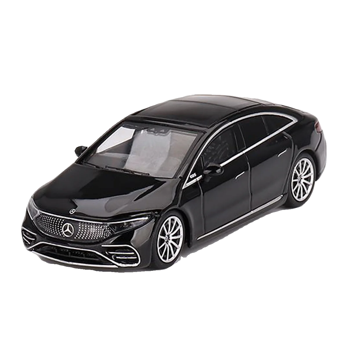 MINIGT 1:64 Mercedes-Benz EQS580 liga modelo de carro em miniatura estático fundido, peças de exibição de coleção para adultos, brinquedos infantis.