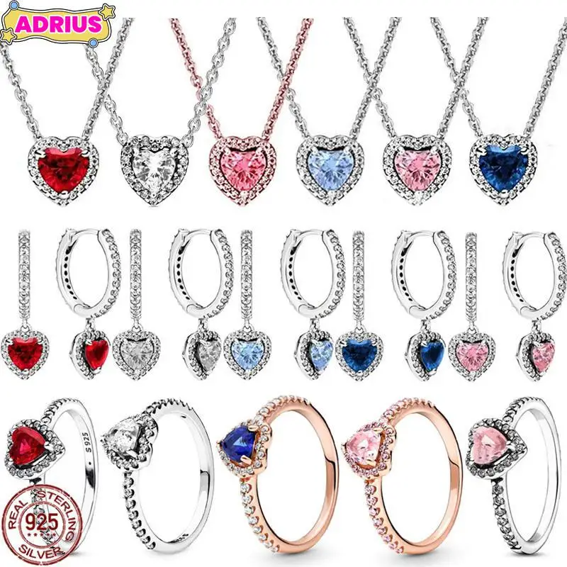 

Hot Selling 925 Sterling Silver Classic Heart-shaped Series Exquisite Necklaces Rings Earrings Charm Light Luxury Jewelry Gifts