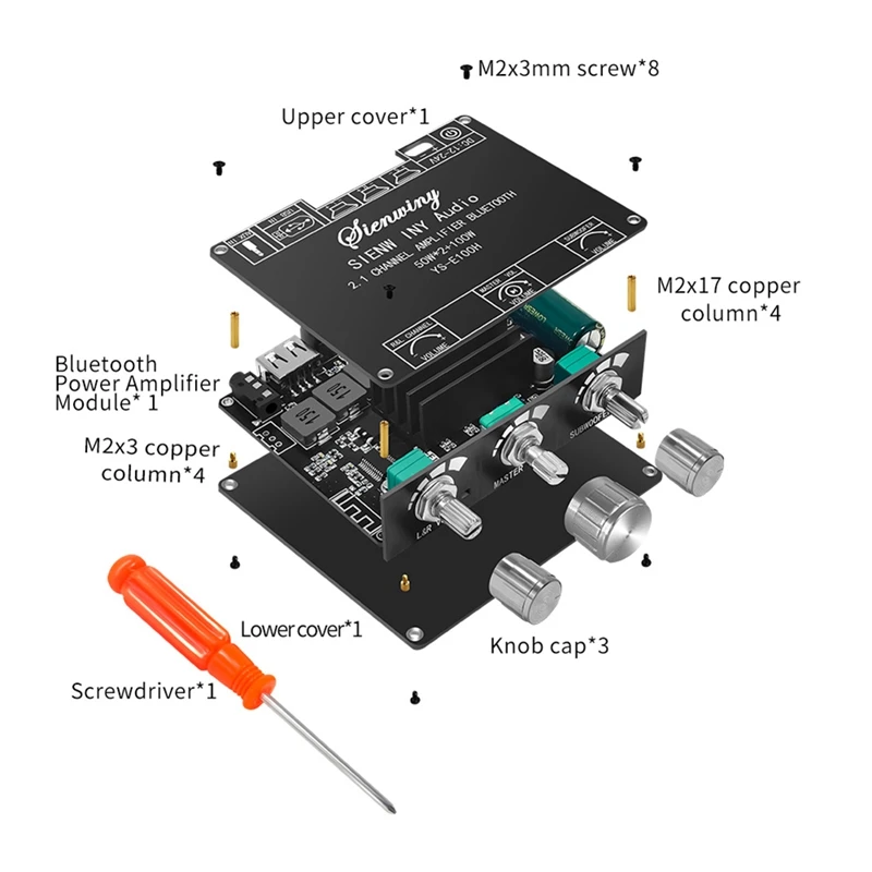 Caisson de basses Hi-Lo TPA3116 Portable QuestionChannel Bluetooth Audio, 50 Wx2 + 100W YS-E100H 2.1