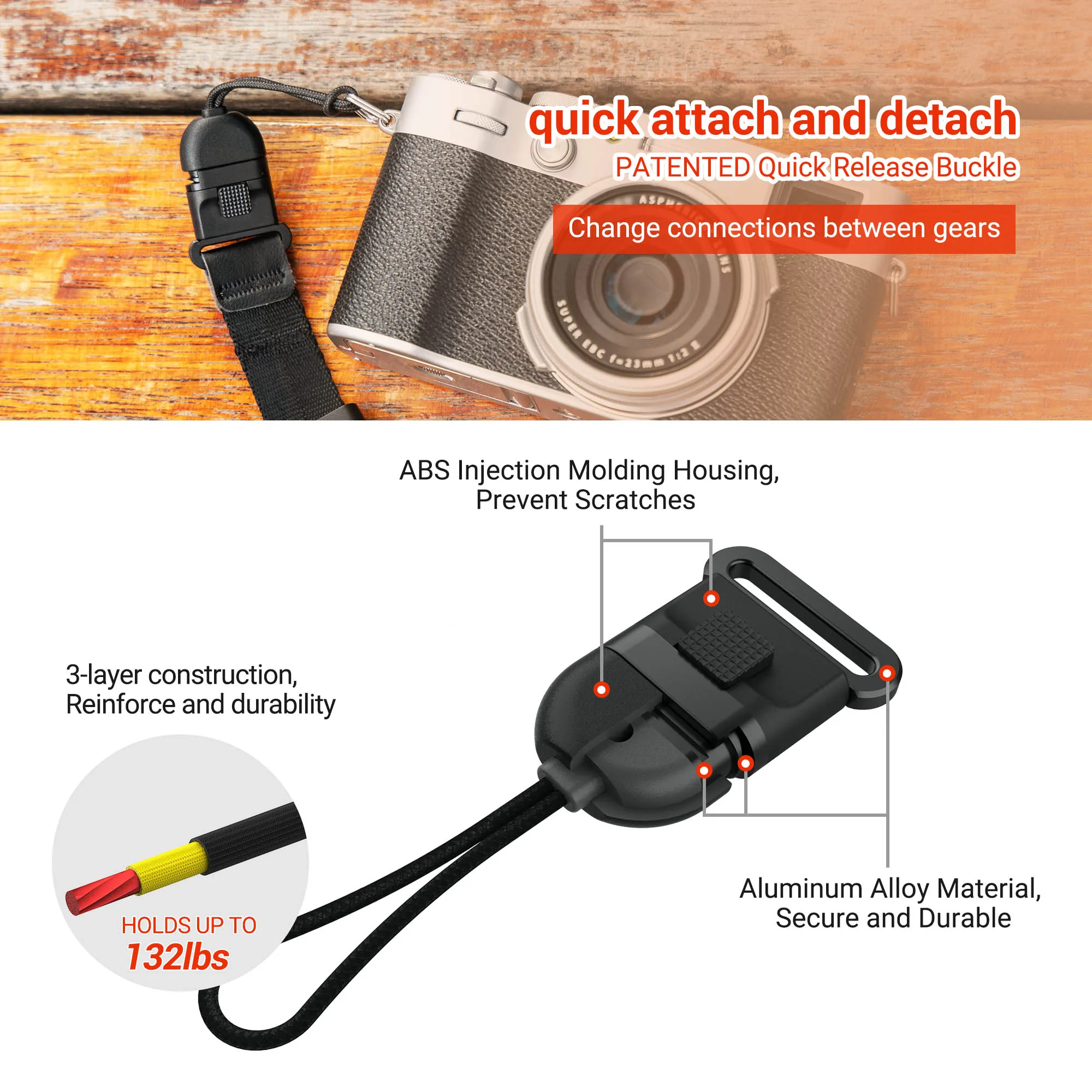 High-End Camera Wrist Strap Touw Hand Strap Quick Release Fotografie Accessoires Voor Canon Nikon Sony Fujifilm Olympus