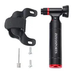 Road Bike Tire Inflator Metal Bike Tire Pump High Pressure Co2 Bike Tire Inflator with Pressure Gauge Portable Aluminum for Mtb