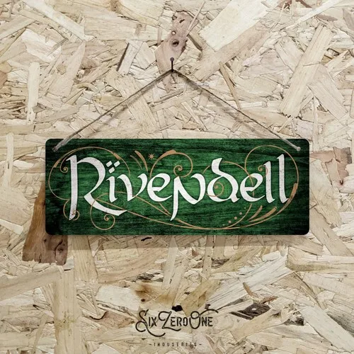 LOTR Rivendell- Metal Sign Wall Plaque  Fellowship Rings Entrance Elves lord SML --Tin Sign