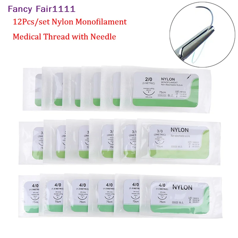 

Новый набор из 12 штук: медицинские нити для наложения швов 2.0/3.0/4.0, стерильные, для хирургической практики