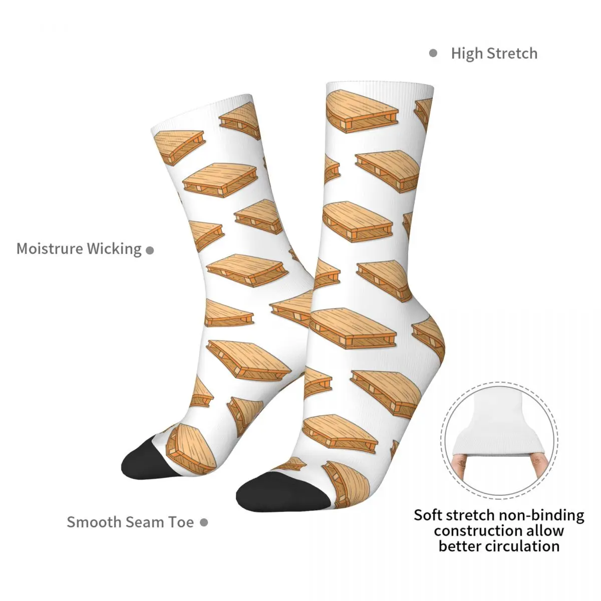 Doodle Of A Concrete Wall With Plywood Formwork Socks Harajuku Stockings All Season Long Socks for Man Woman's Birthday Present