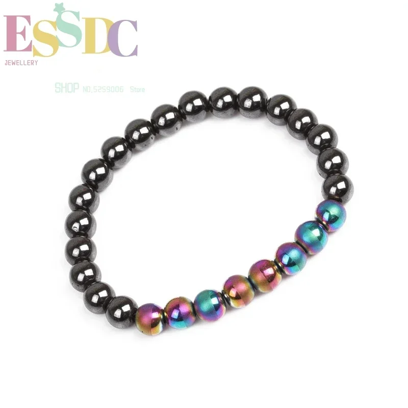 Magnetic Black Stone and Colored for Male or Female Cuff Beaded Bracelet Single Circle Hand String Wholesale