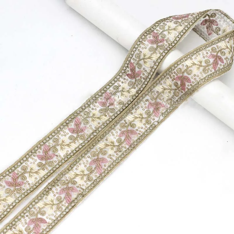 20Yards Hot sale 4.5cm Handmade Embroidered Curtain Lace Trim Bar Code For Clothing Decoration