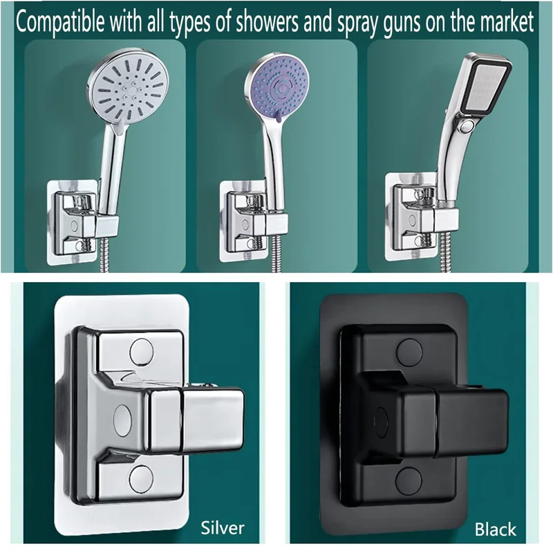 Quality Shower Head Holder Wall Mounted Shower Rack Strong Adhesive Adjustable Rotatable Handheld Bracket Bathroom Accessories