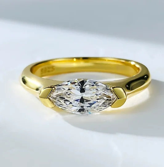 

silver 925 finger rings yellow gold plated ring white gold plated rings with zircon size 5-9