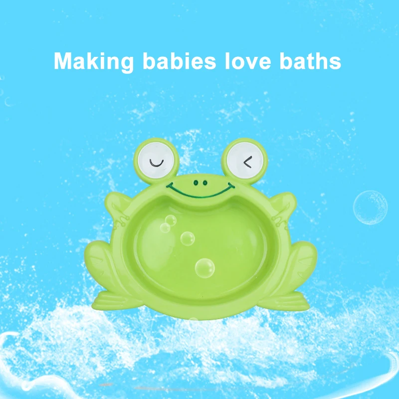 Children Bath Play Water Toys Summers Creative Fun Simulation Frog Bath Set Cartoon Cute Little Frog Squeeze Vocal Bathroom Toys